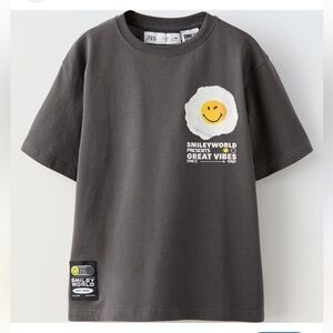 Zara Boys Kids Gray T-Shirt